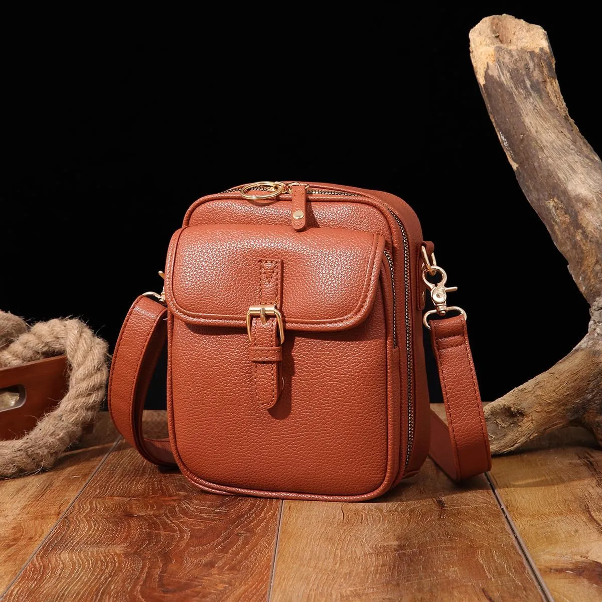 Collaboraten1 Crossbody Leather Bag, CollaborateamTojoyride Urvashi Collaboration Anti Theft Shoulder Bags Built In Wallet