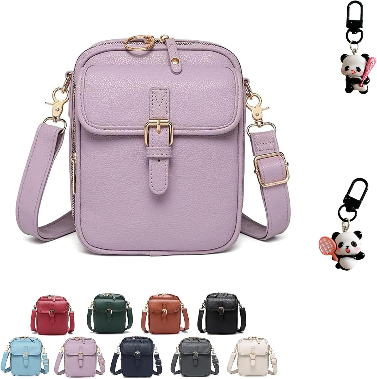 Collaboraten1 Crossbody Leather Bag for Women, Adjustable Shoulder Strap, Large Capacity Anti-Theft Backpack