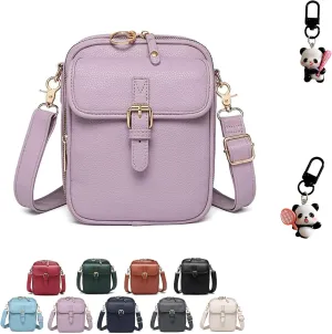 Collaboraten1 Crossbody Leather Bag for Women, Adjustable Shoulder Strap, Large Capacity Anti-Theft Backpack