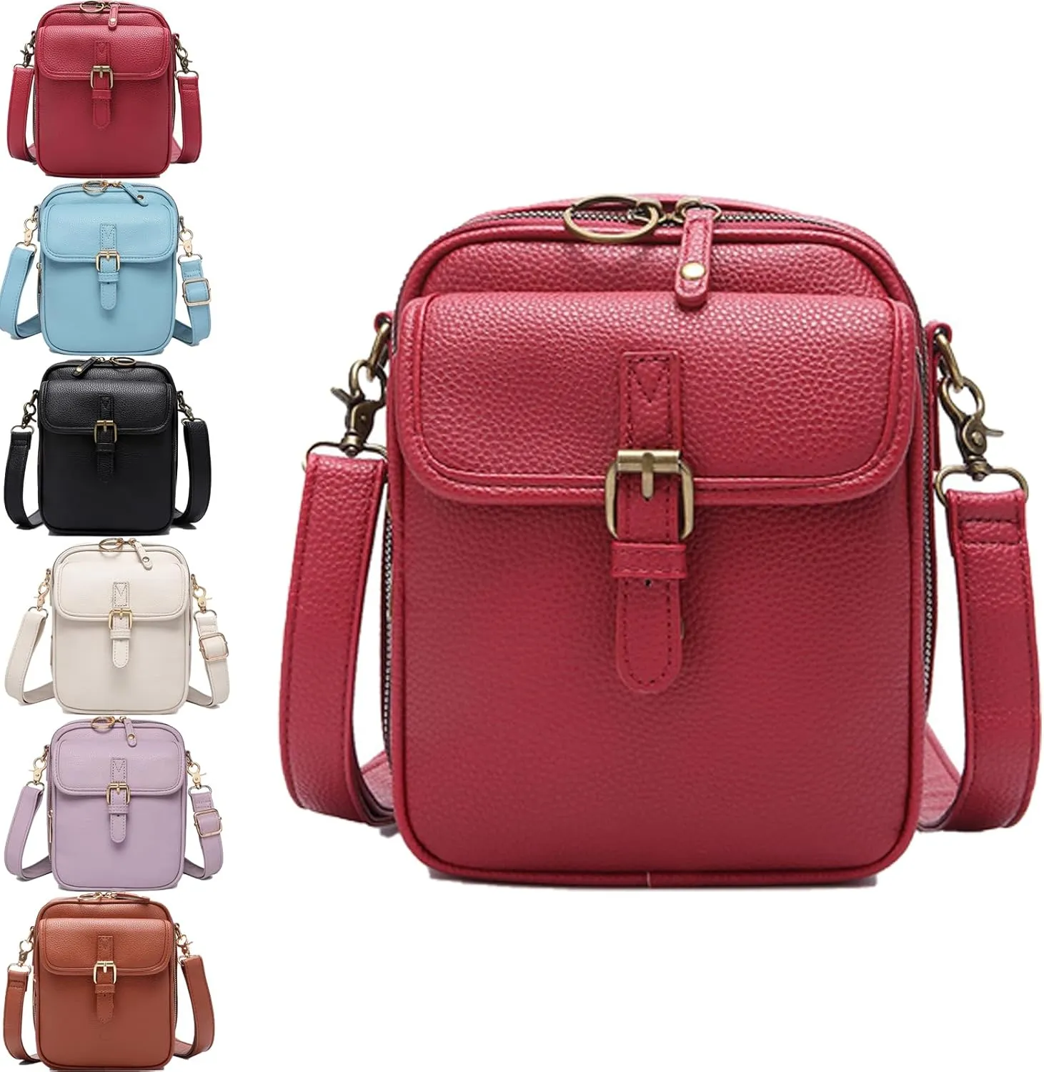 Collaboraten1 Crossbody Leather Bag, Layer Large Capacity Mini Cross Body Bags, Urvashi Tojoyride Shoulder Bags for Women