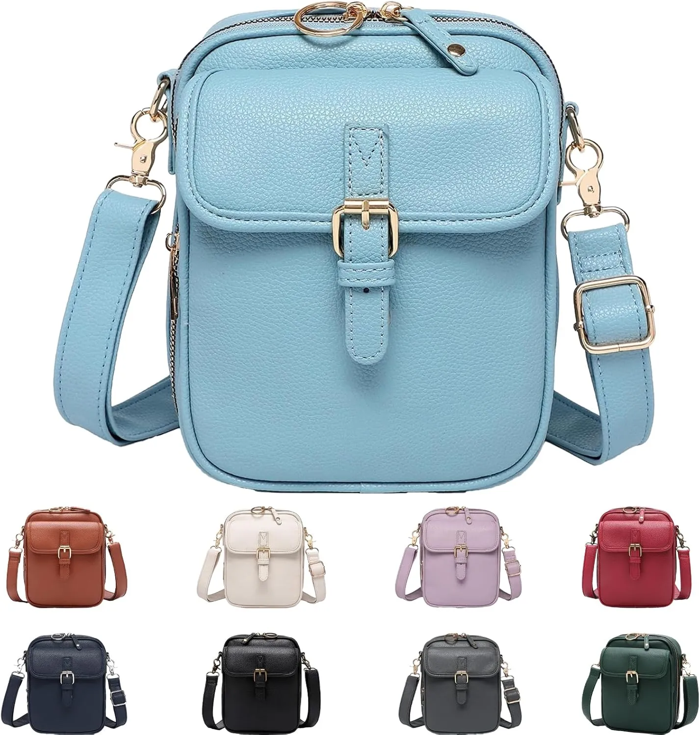 Collaboraten1 Crossbody Leather Bag, Tojoyride Crossbody Bag, Vintage Double Layer Large Capacity Mini Cross Body Bags