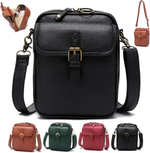 Collaboraten1 Crossbody Leather Bag, Urvashi Crossbody Bag, Vintage Anti Theft Shoulder Purse, Built in Wallet