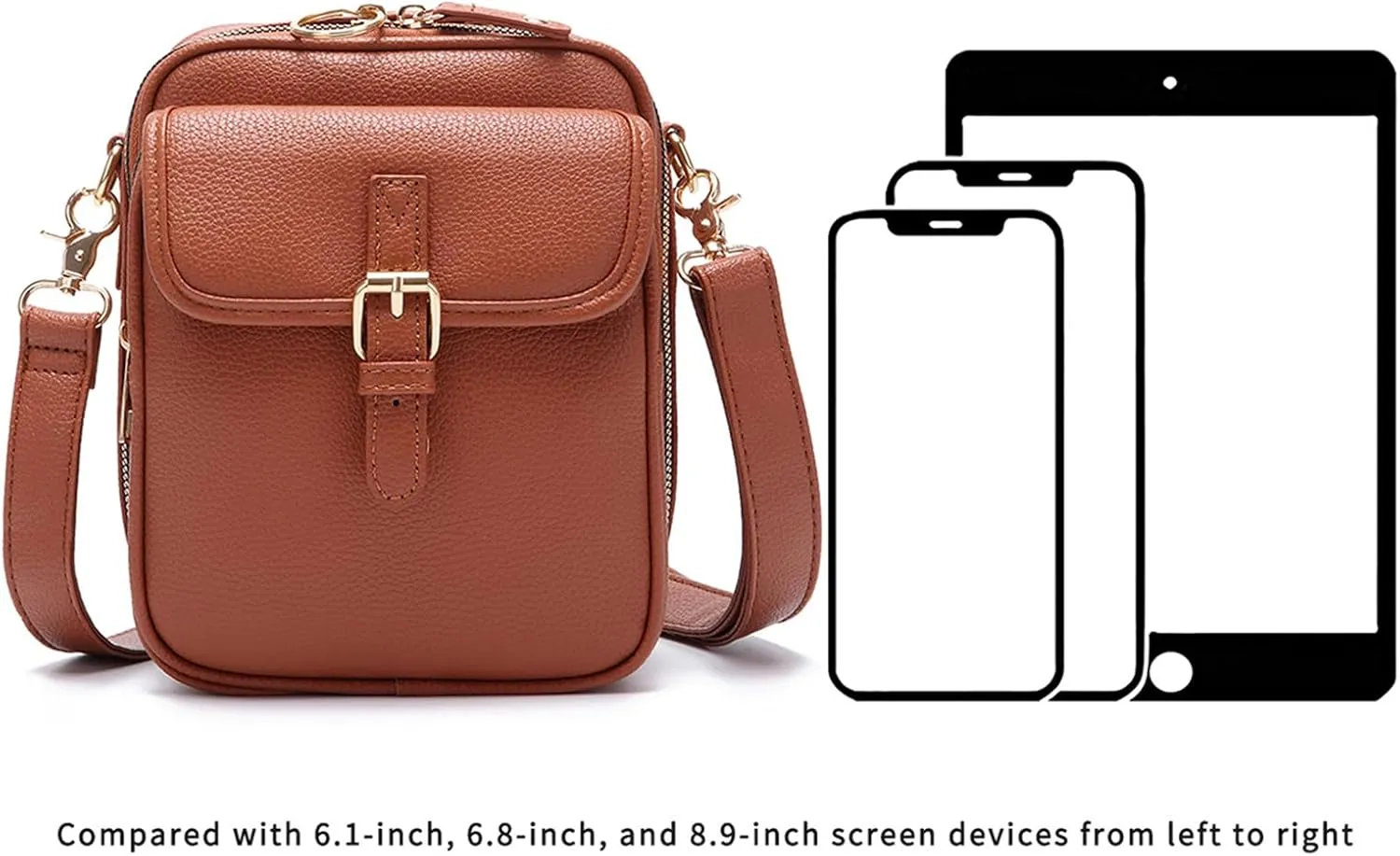 Collaboraten1 Crossbody Leather Bag, Urvashi Crossbody Bag, Women Retro Double-Layer Large Capacity