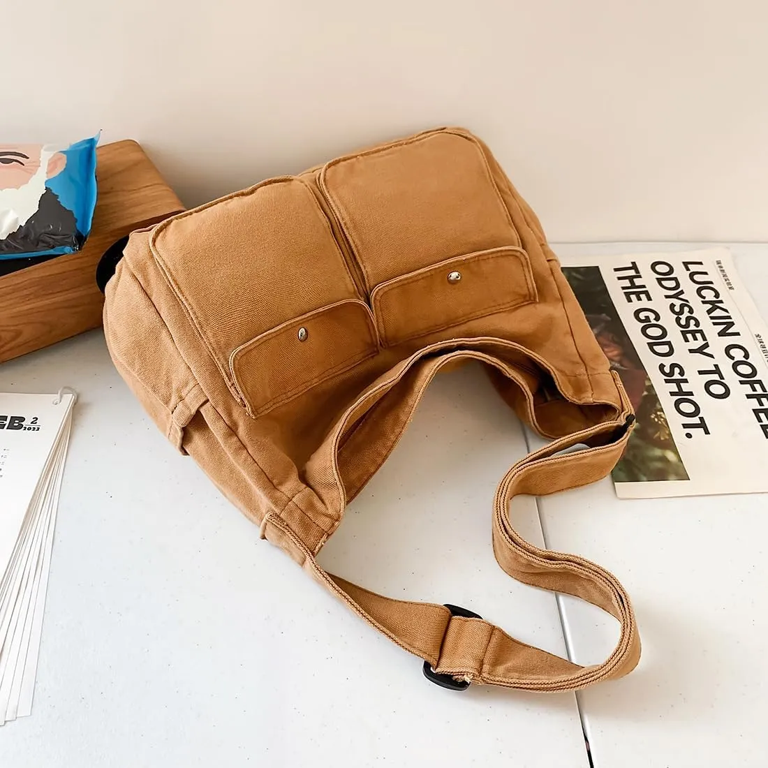 Collsants Messenger Bag Hobo Crossbody Bags for Women Canvas Bag Crossbody Tote Bag Shoulder Bag