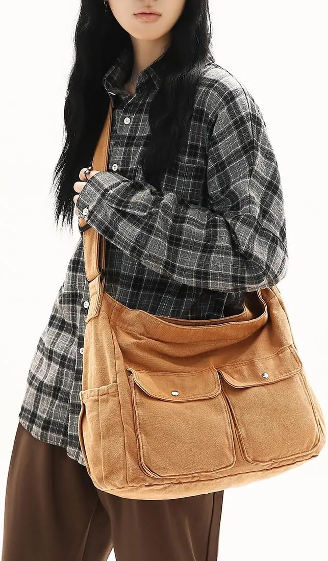Collsants Messenger Bag Hobo Crossbody Bags for Women Canvas Bag Crossbody Tote Bag Shoulder Bag