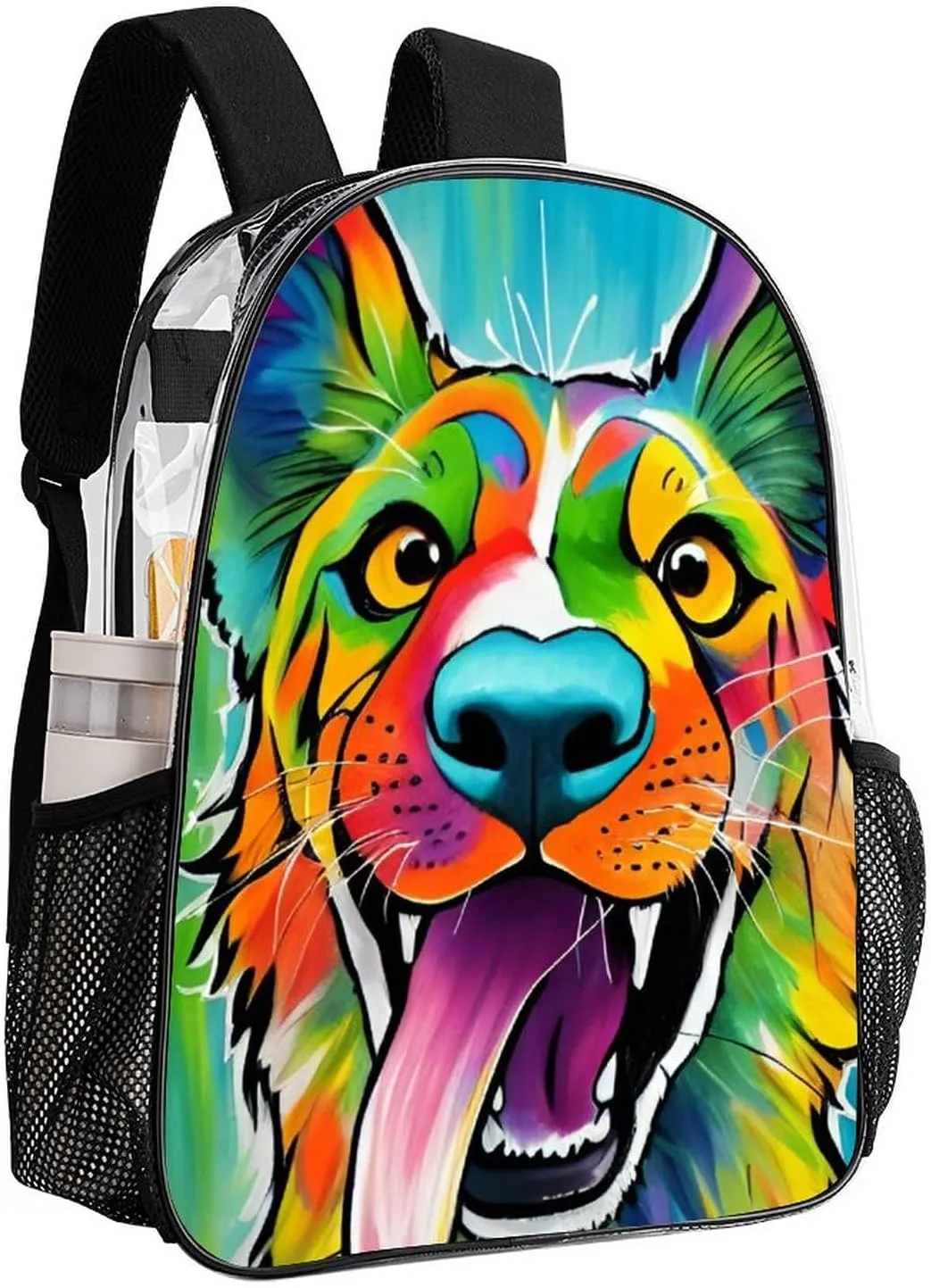 Colorful Dog Rucksacks Lightweight Multipurpose Anti-Theft Shoulder Bag Large Capacity Business Computer Bag Transparent Bag