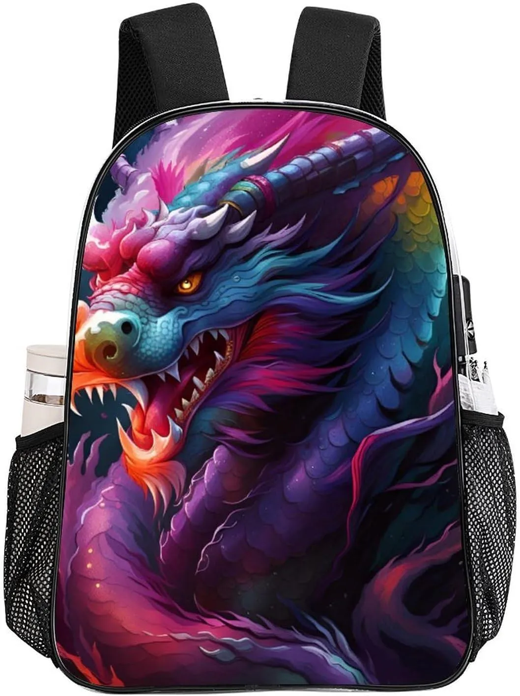 Colorful Dragon King Art Rucksacks Lightweight Multipurpose Anti-Theft Shoulder Bag Large Capacity Business Computer Bag Transparent Bag