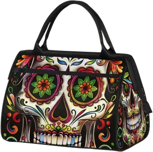 Colorful Flower Puppet Floral Weekender Overnight Bag for Women Waterproof Carry On Travel Duffle Bags with Pocket Lightweight Sports Gym Tote Bag Large Luggage Workout Personal Item Hospital Bags