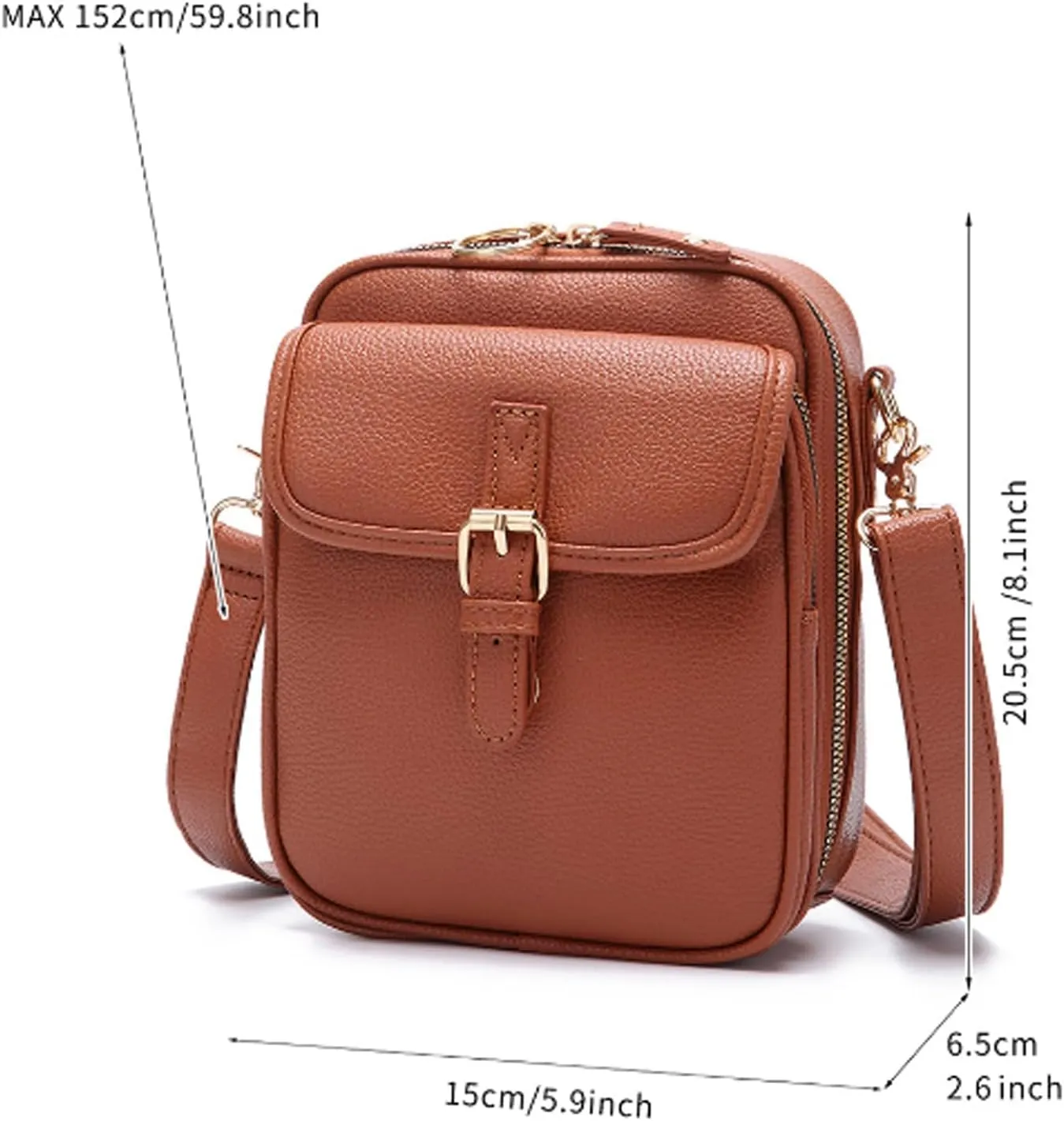 Comebybuy Purse Vintage Mini Messenger Bag, Upgrade Vintage Double Layer Large Capacity Mini Messenger Bag