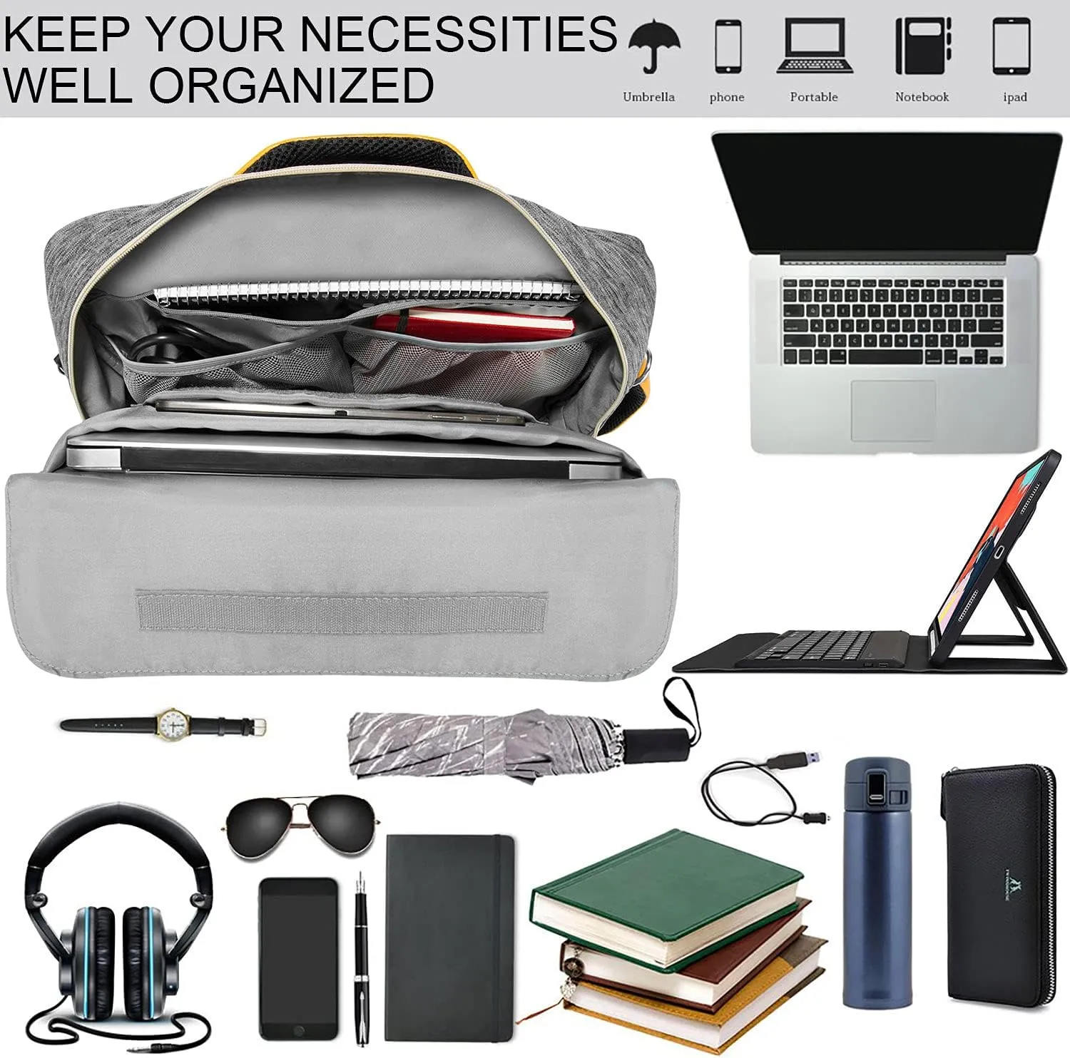 Convertible Laptop Shoulder Bag Messenger Bag Sleeve Case for Men Women Work Travel 13 14 15 15.6 16 17 17.3 Inch