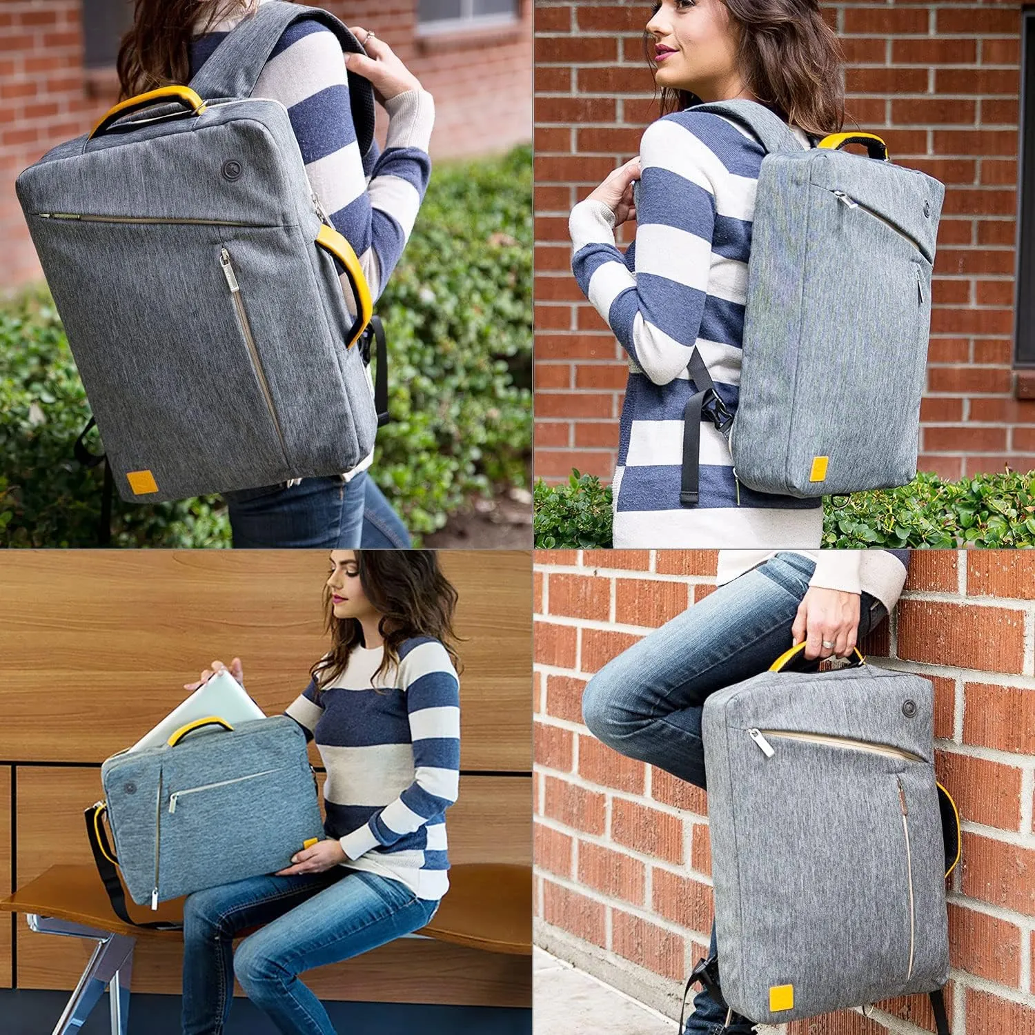 Convertible Laptop Shoulder Bag Messenger Bag Sleeve Case for Men Women Work Travel 13 14 15 15.6 16 17 17.3 Inch