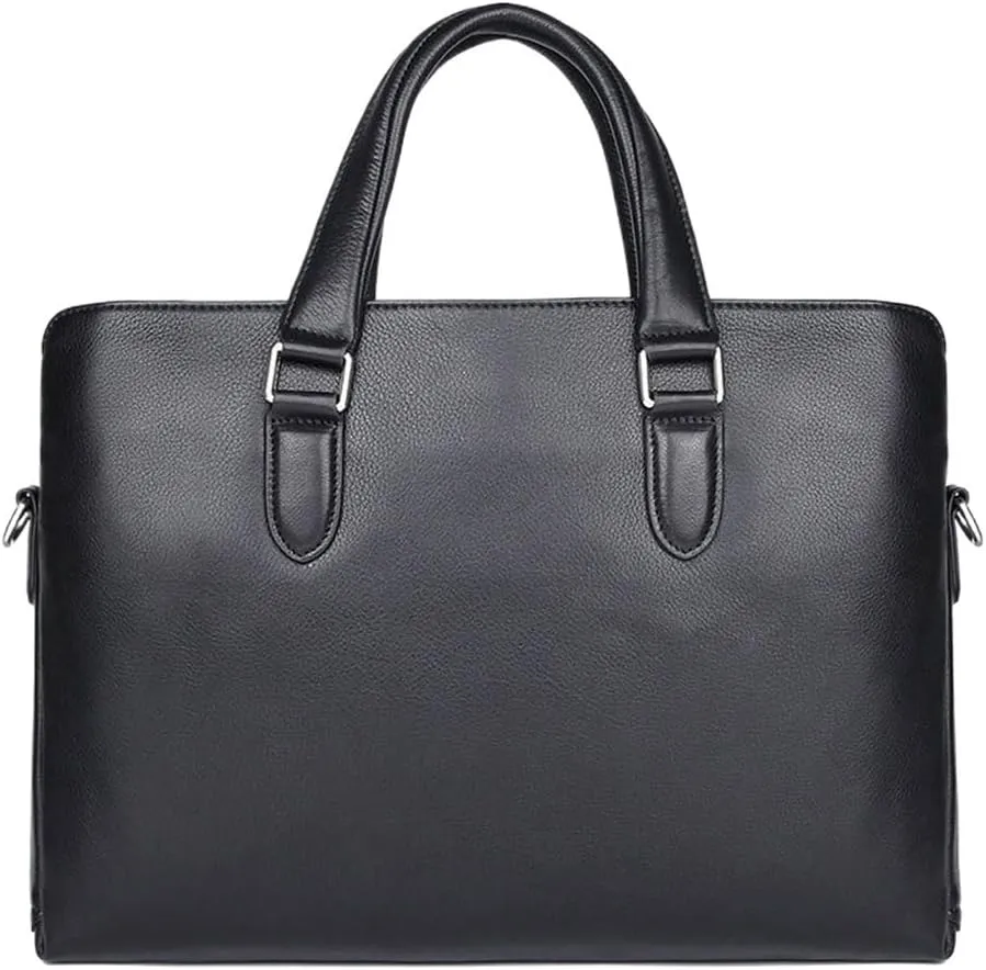 Convertible Leather Tote to Messenger Bag Mens Work Satchel 14 Inch Laptop Shoulder Bag Travel Friendly Design