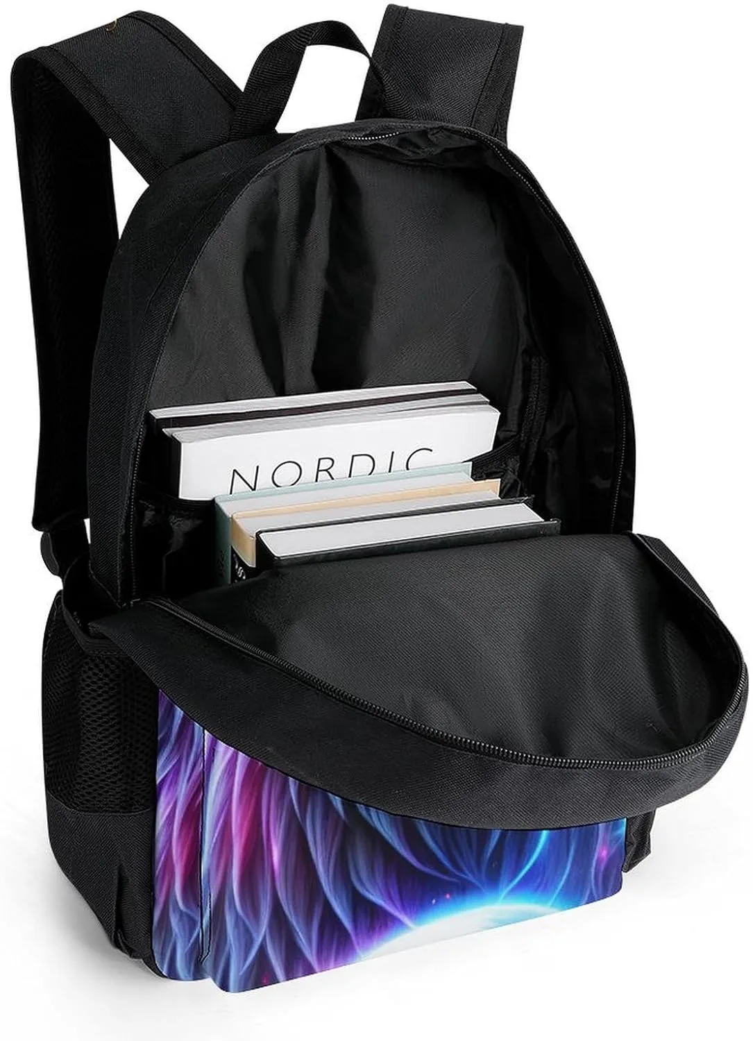 Cool Lion In The Universe Surreal Style Art Rucksacks Lightweight Multipurpose Anti-Theft Shoulder Bag Big Capacity Traveling & Camping Backpack With Side Pockets