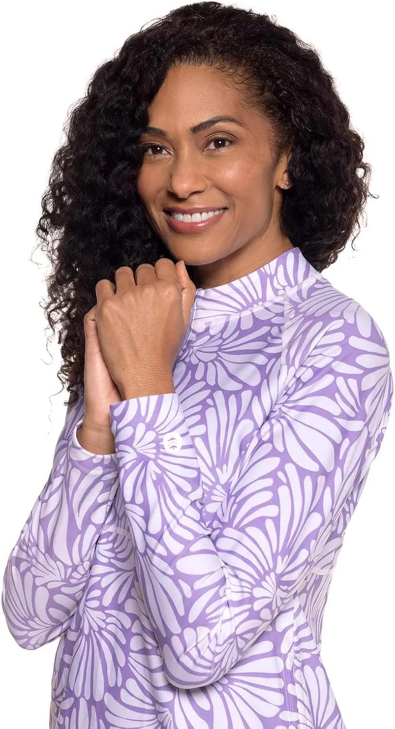 Coolibar UPF 50  Women's Lawai Ruche Swim Shirt - Sun Protective