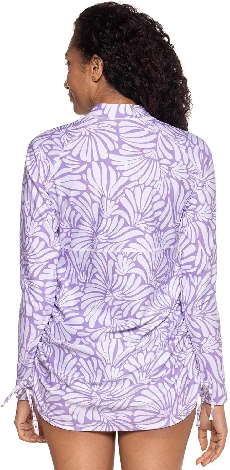 Coolibar UPF 50  Women's Lawai Ruche Swim Shirt - Sun Protective
