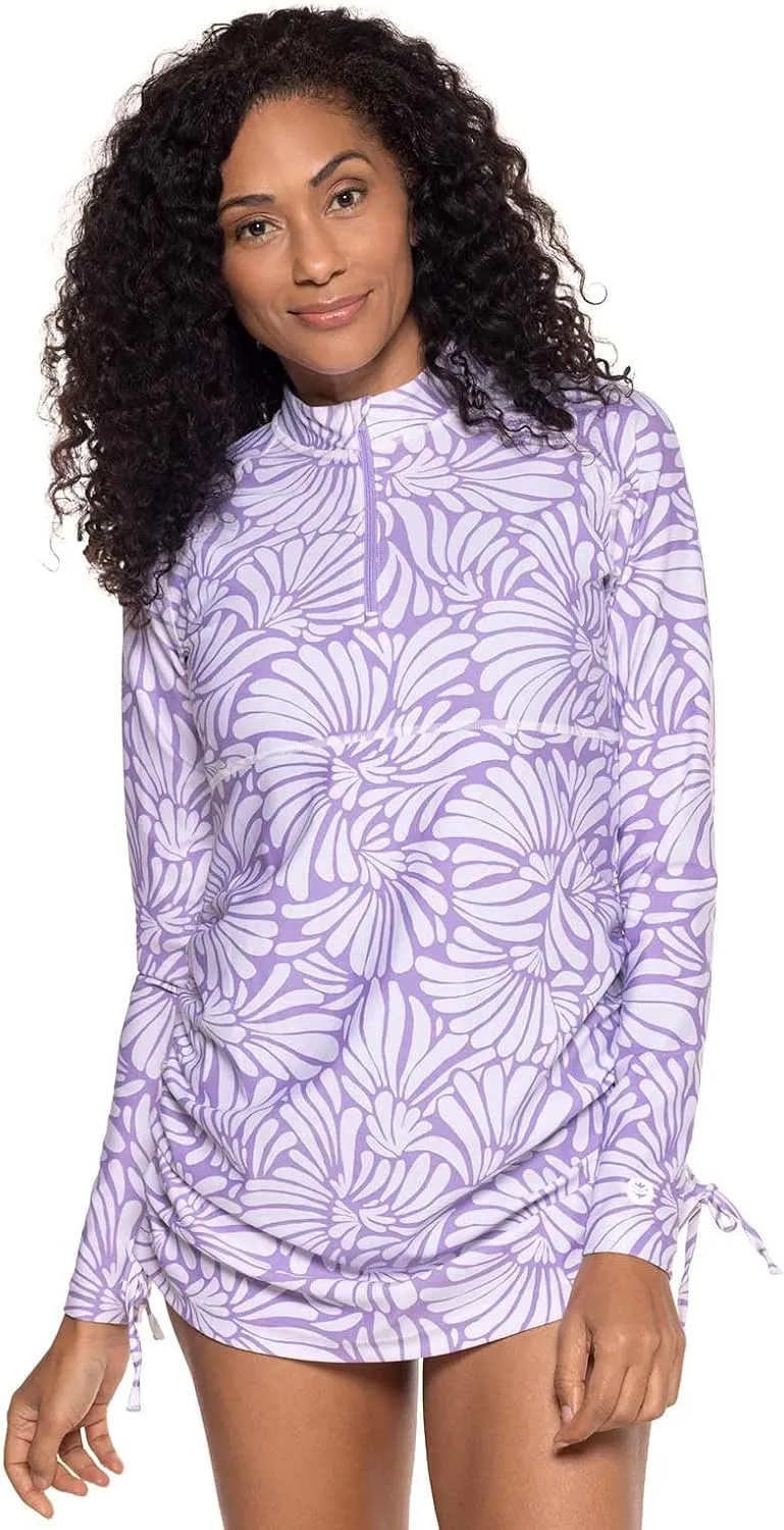 Coolibar UPF 50  Women's Lawai Ruche Swim Shirt - Sun Protective