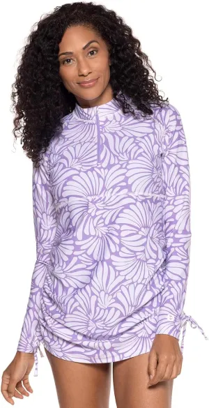 Coolibar UPF 50  Women's Lawai Ruche Swim Shirt - Sun Protective