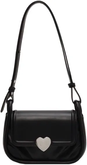 Coquette Leather Shoulder Purse Love Heart Crossbody Bags for Women Adjustable Strap Cute Y2k Stuff