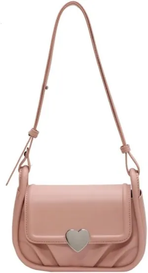 Coquette Leather Shoulder Purse Love Heart Crossbody Bags for Women Adjustable Strap Cute Y2k Stuff