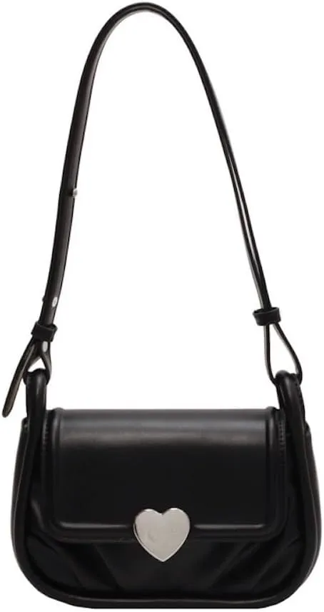 Coquette Leather Shoulder Purse Love Heart Crossbody Bags for Women Adjustable Strap Cute Y2k Stuff