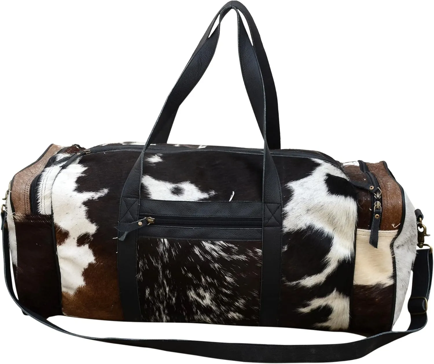 Cowhide Extra Large Duffel Bag Tricolor Cowhide Bag Travel Bag Gym Bag Weekender Overnight Bag Premium Quality