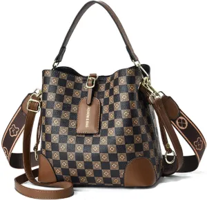 Cross Body Bag Purses for Women - PU Leather Crossbody Bucket Bag with Two Adjustable Shoulder Strap, Multiple Pockets