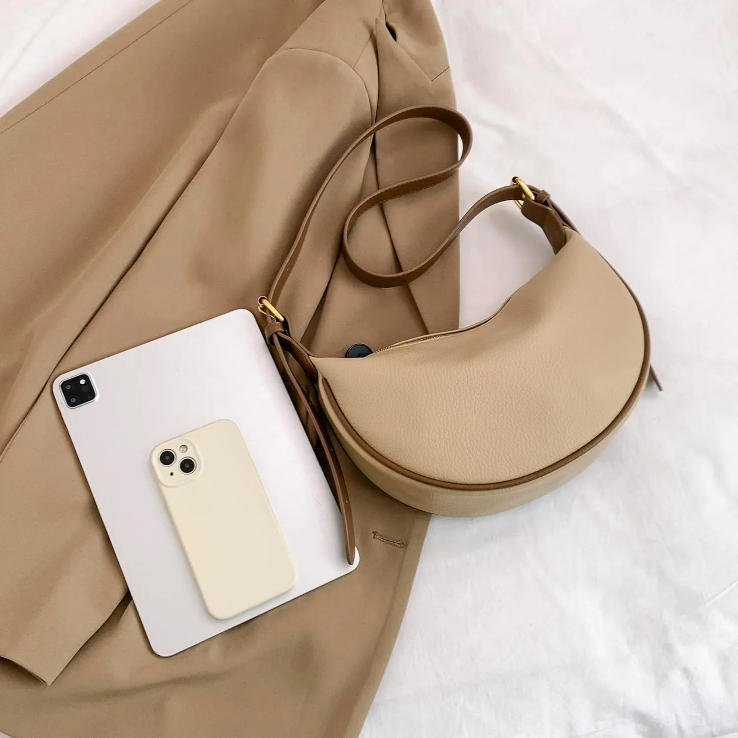 Crossbody Bag for Women, Cute Hobo Crescent Bag Casual Tote Handbag Shoulder Bags Purse with Adjustble Strap