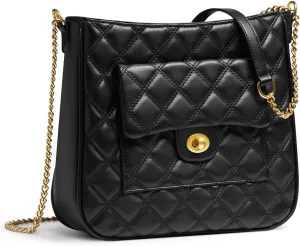 Crossbody Bag for Women, Quilted Crossbody Handbags Trendy Leather Purse Shoulder Bag with Adjustable Chain Strap