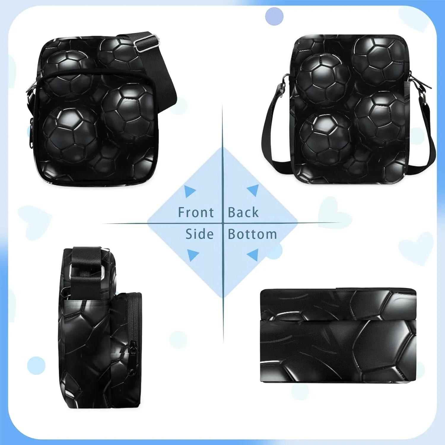 Crossbody Bag Small Sling Backpack Shoulder Bags Chest Pack Cross Body Daypack Basketball Belt Purses