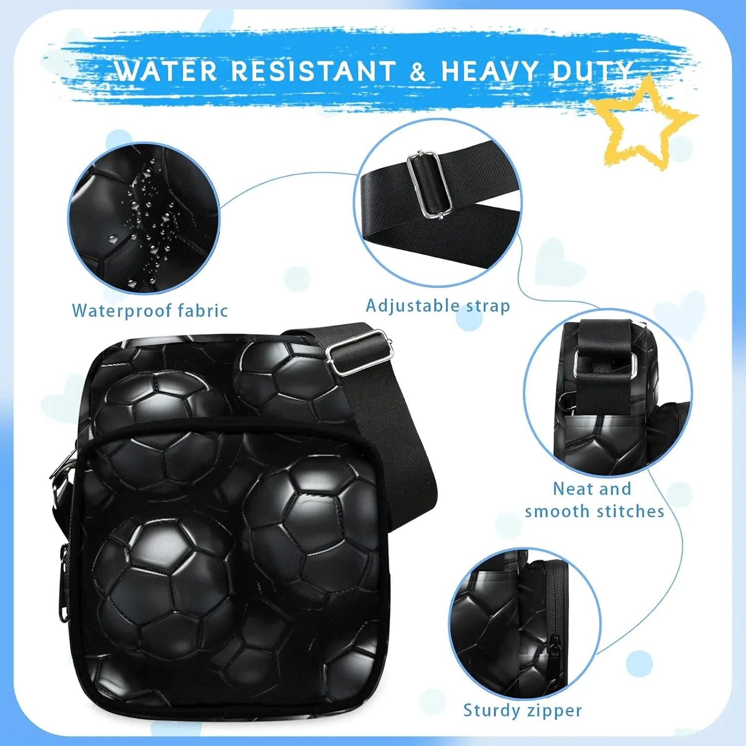 Crossbody Bag Small Sling Backpack Shoulder Bags Chest Pack Cross Body Daypack Basketball Belt Purses