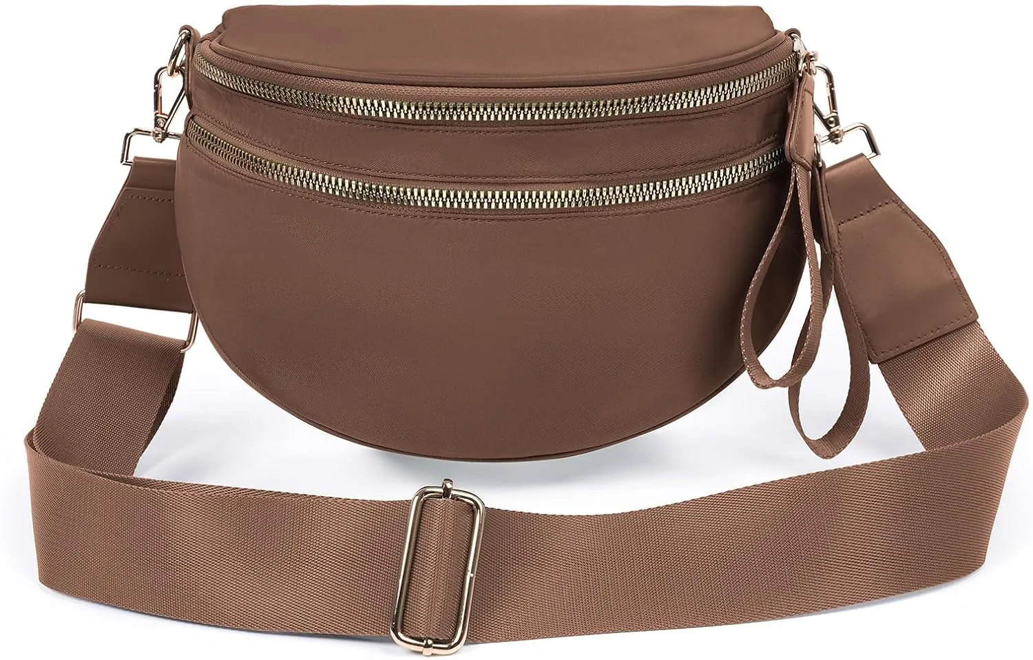 Crossbody Bags Bum Bag for Women Large Sling Bag Purse with Adjustable Strap（Caramel）