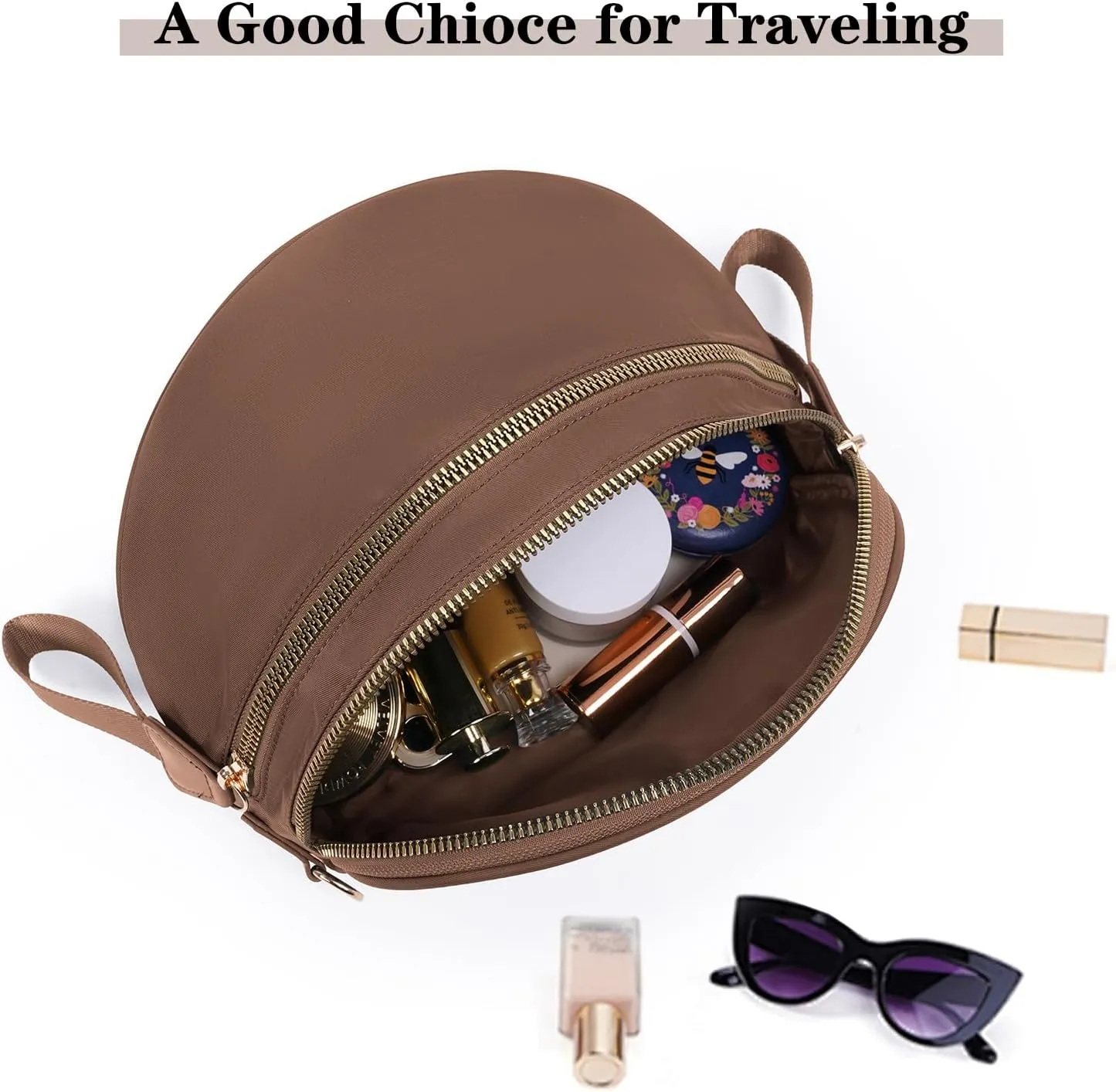 Crossbody Bags Bum Bag for Women Large Sling Bag Purse with Adjustable Strap（Caramel）