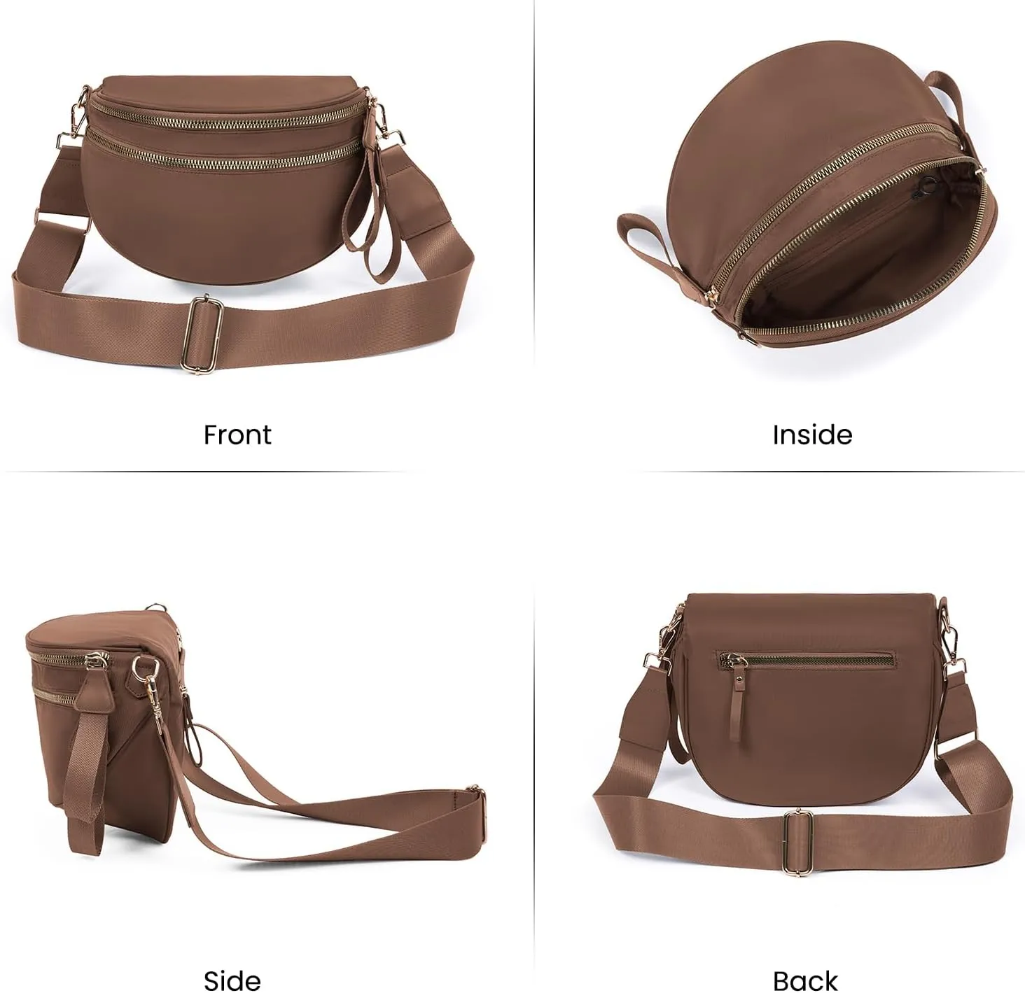 Crossbody Bags Bum Bag for Women Large Sling Bag Purse with Adjustable Strap（Caramel）