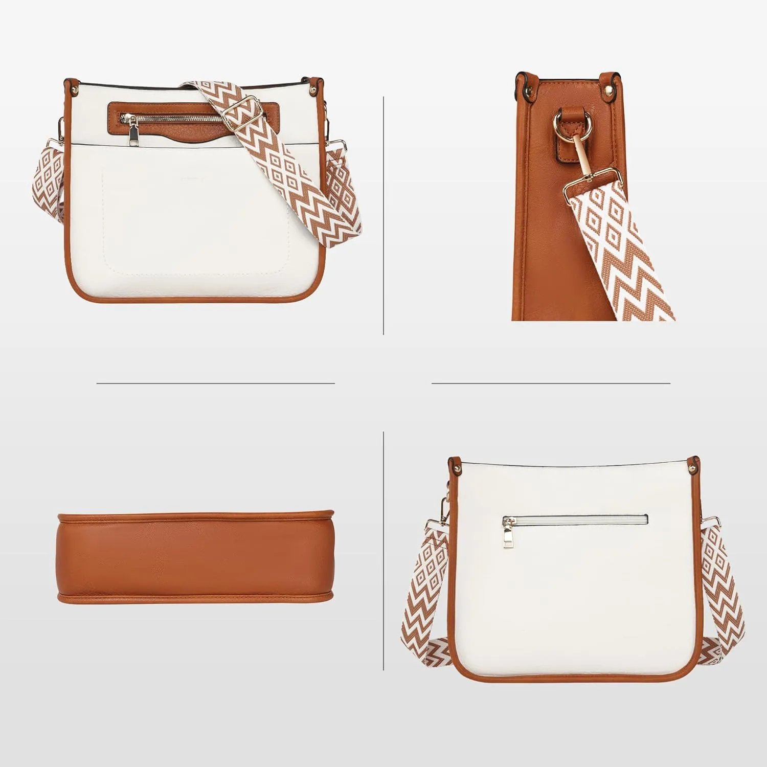 Crossbody Bags for Women 7-Pockets Purses for Women Vegan Leather Hobo Bag Shoulder Bag Handbags with Ajustable Strap