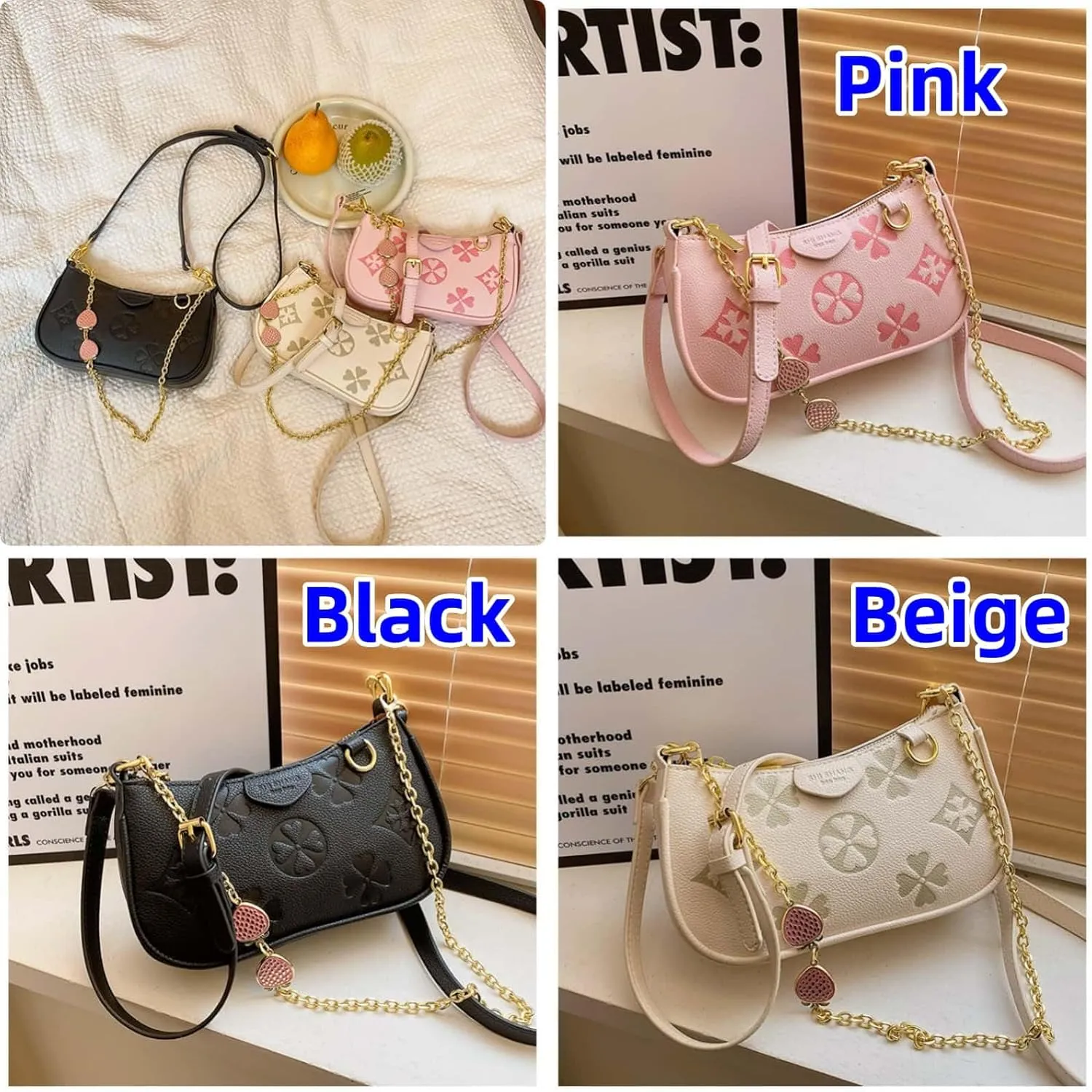 Crossbody Bags for Women Trendy Fashion Floral Pattern Casual Versatile Shoulder Bag for Daily Use Work Shopping Party