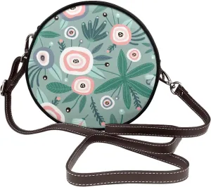 Crossbody Purse for Women, PU Leather Round Crossbody Bag, Mini Purses Handbags with Strap Zipper