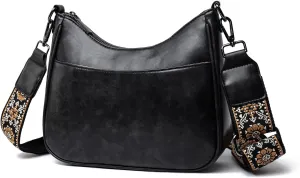 Crossbody Purses for Women Handbags Leather Crescent Bags, Shoulder Bag with Adjustable Wide Strap
