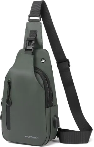 Crossbody Sling Backpack, Mens Cross Body Chest Bag Travel Hiking Daypack Adjustable Shoulder Strap Bags