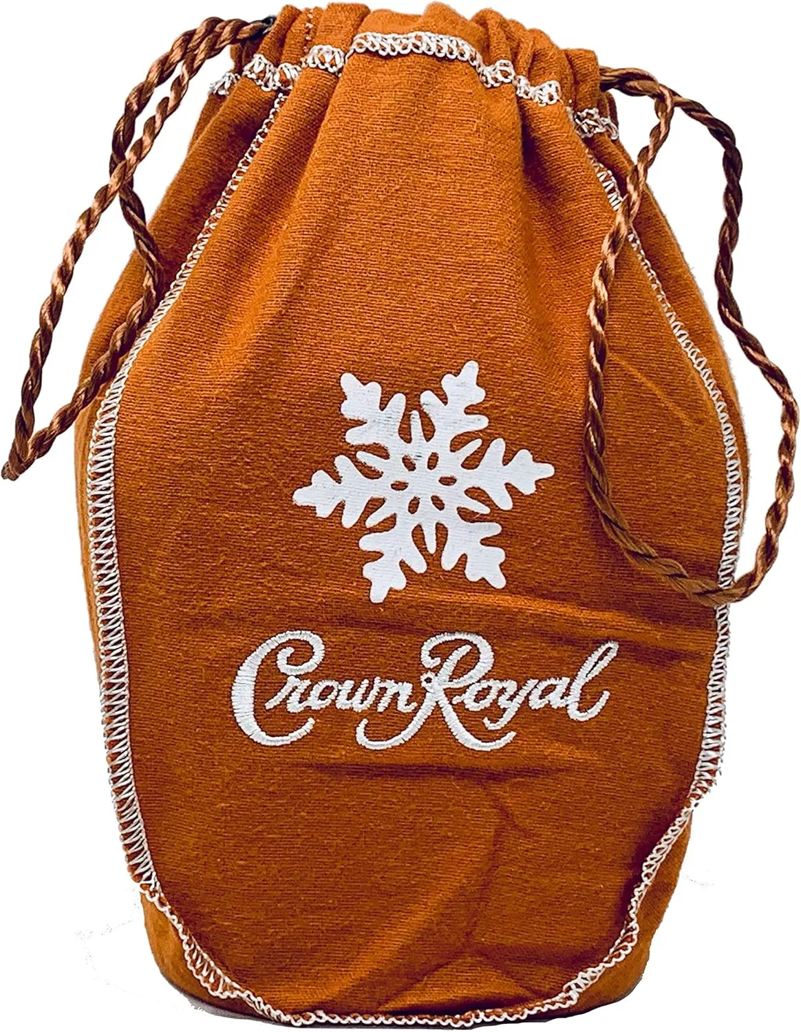 Crown Royal Bag with Drawstring | Burnt Orange with Snow Flake - Salted Caramel Holiday