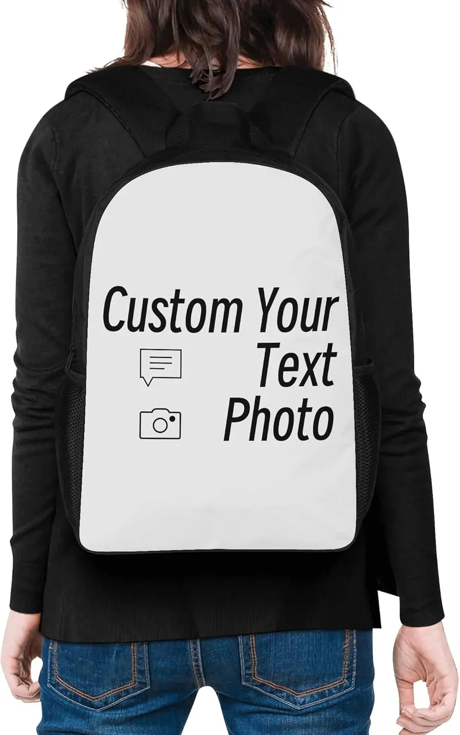 Custom Laptop Backpack Personalized Large Capacity Shoulder Add Your Own Name Picture or Photo for Travel Backpack