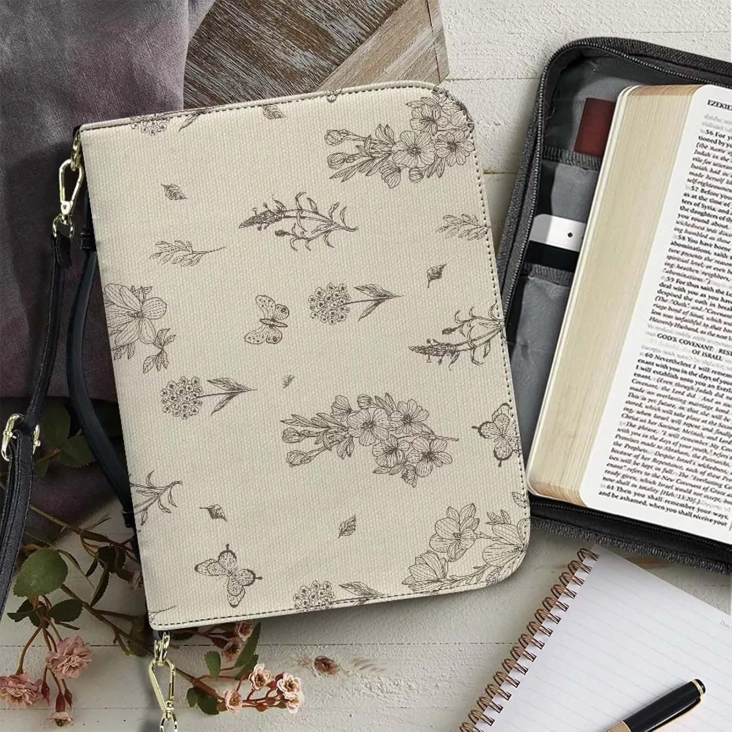 Customization PU Leather Bible Cover Church Book Cover,Carrying Book Case Crossbody Bag Bible Protective