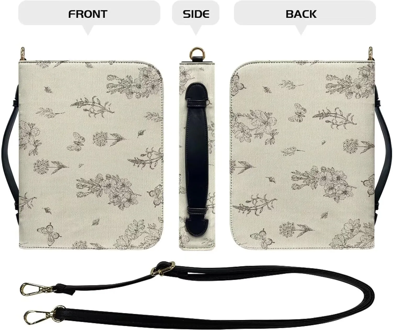 Customization PU Leather Bible Cover Church Book Cover,Carrying Book Case Crossbody Bag Bible Protective