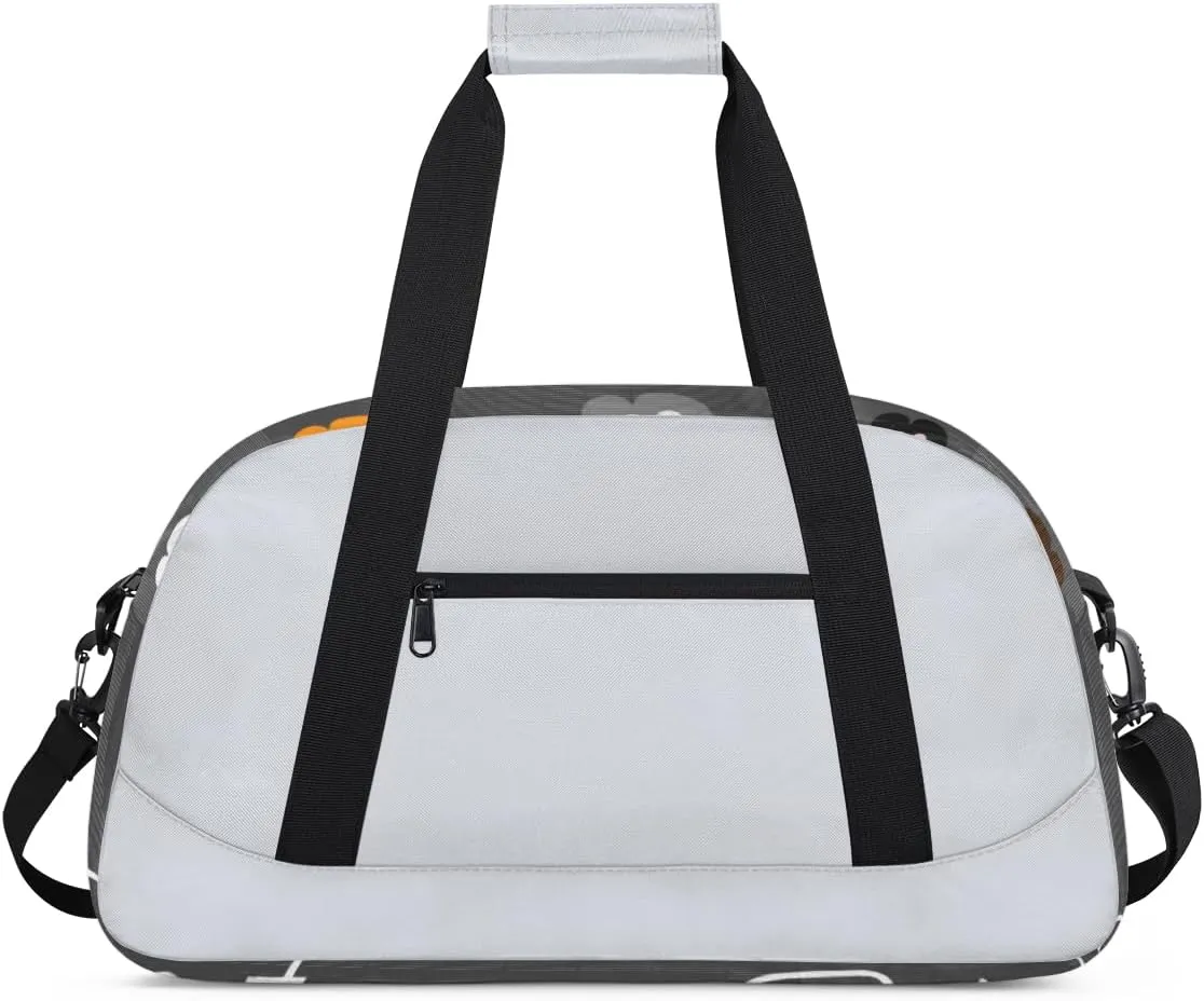 Cute Cat Legs Cat Paw Cartoon Gray Kids Overnighted Duffel Bag Carry-On Size & Ideal for School Practice or Weekender Travel with Zip and Shoulder Stra for Boys & Girls