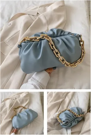 Cute Crossbody Handbag for Women, Crossbody Bag Kawaii Puffy Shoulder Handbags Fashion Puff Sling Purse Shoulder Bag (blue)