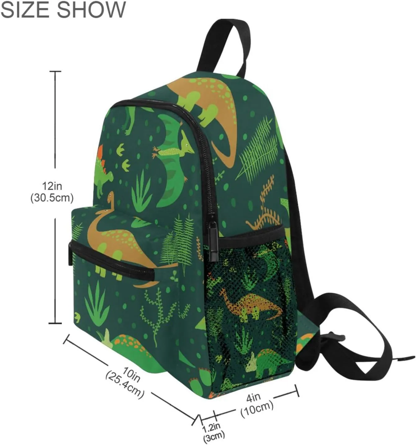 Cute Kids Back Pack Green Dinosaurs Todder Backpack Lightweight Preschool Kindergarten Book Bag Practical and Durable Daycare Bag for Travel,Toys