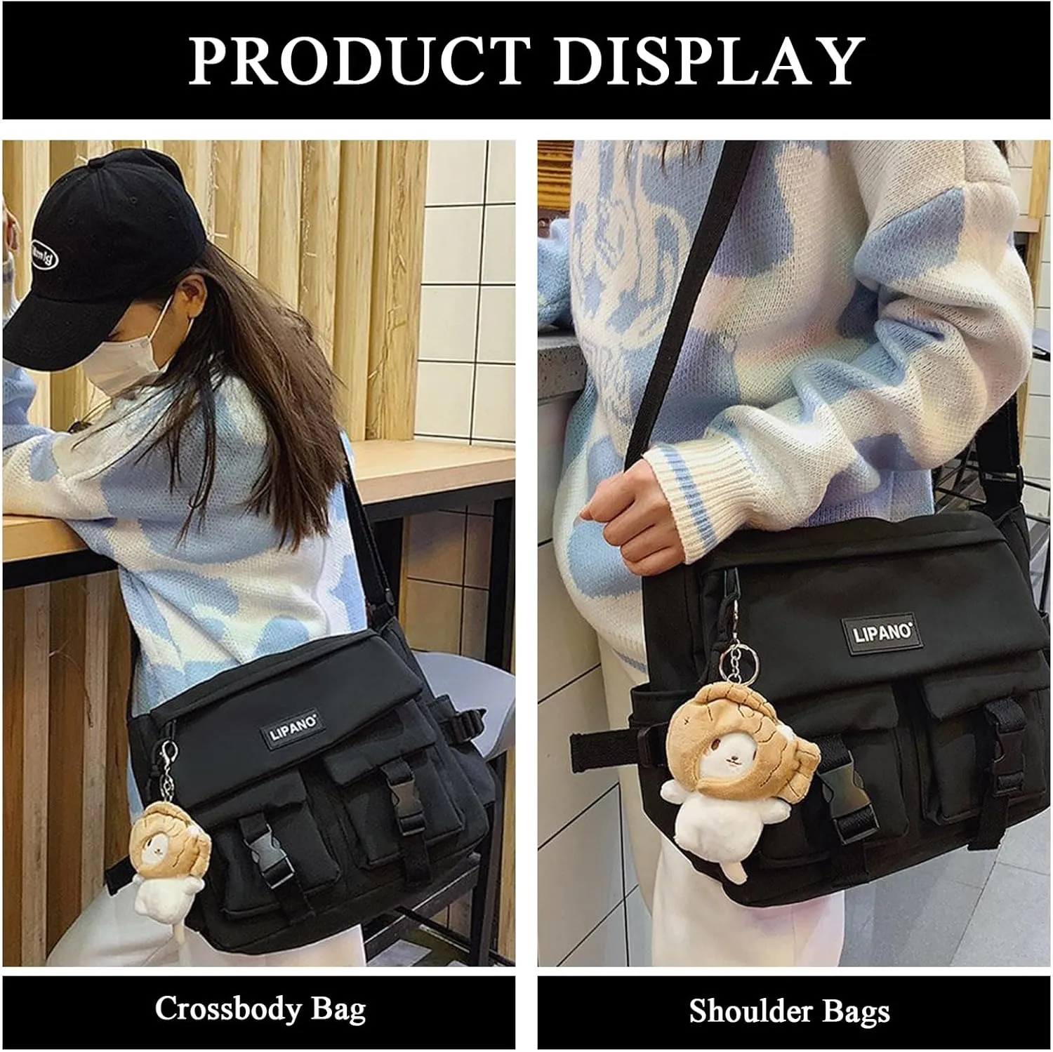Cute Messenger Bag, Crossbody Bags for Women Kawaii Messenger Bags Purses