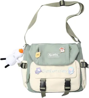 Cute Messenger Bag Y2K Aesthetic Crossbody Bags Kawaii Messenger Bags Shoulder Tote Purse for Womens