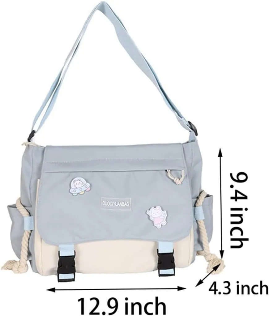 Cute Messenger Bag Y2K Aesthetic Crossbody Bags Kawaii Messenger Bags Shoulder Tote Purse for Womens