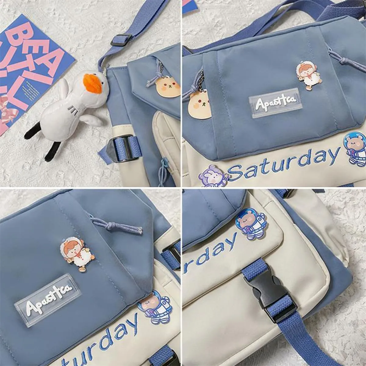 Cute Messenger Bag Y2K Aesthetic Crossbody Bags Kawaii Messenger Bags Shoulder Tote Purse for Womens