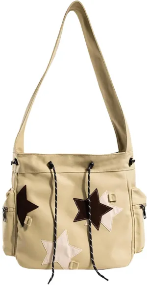 Cute Messenger Bag Y2K Crossbody Bag Cute Tote Bags for Women Kawaii Star Purse Aesthetic Shoulder Bag